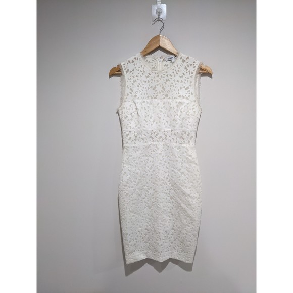 Elizabeth and James White Levine Laser Cut Dress Size 6 - Picture 3 of 8